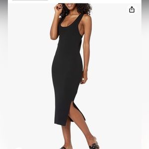 The Drop XS Yazmin black ribbed tank dress